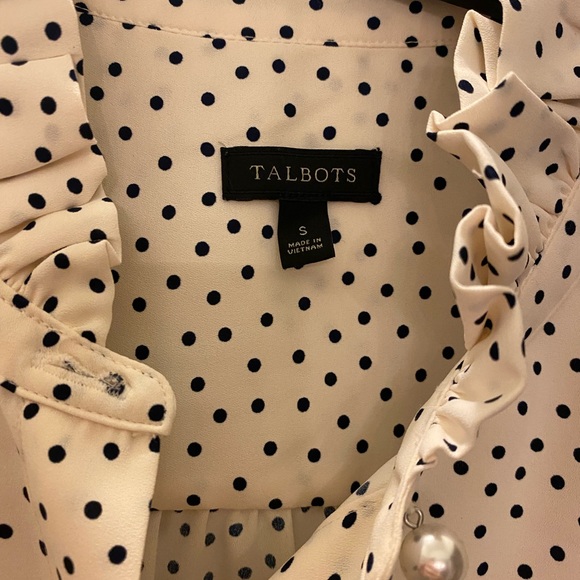 Polka Dot Ruffle Button Blouse - Picture 3 of 4